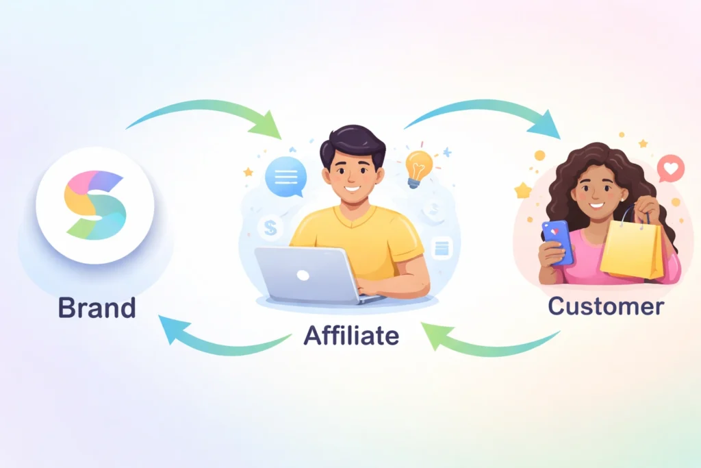 Affiliate Marketing Working Process - Designed by Scrollify