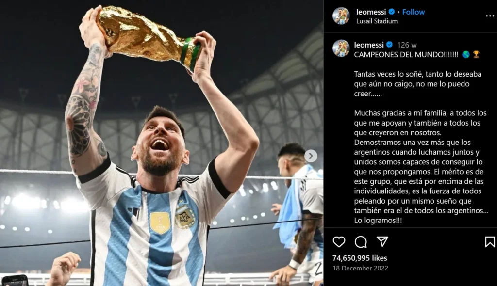 Leo messi celebrating argentinas