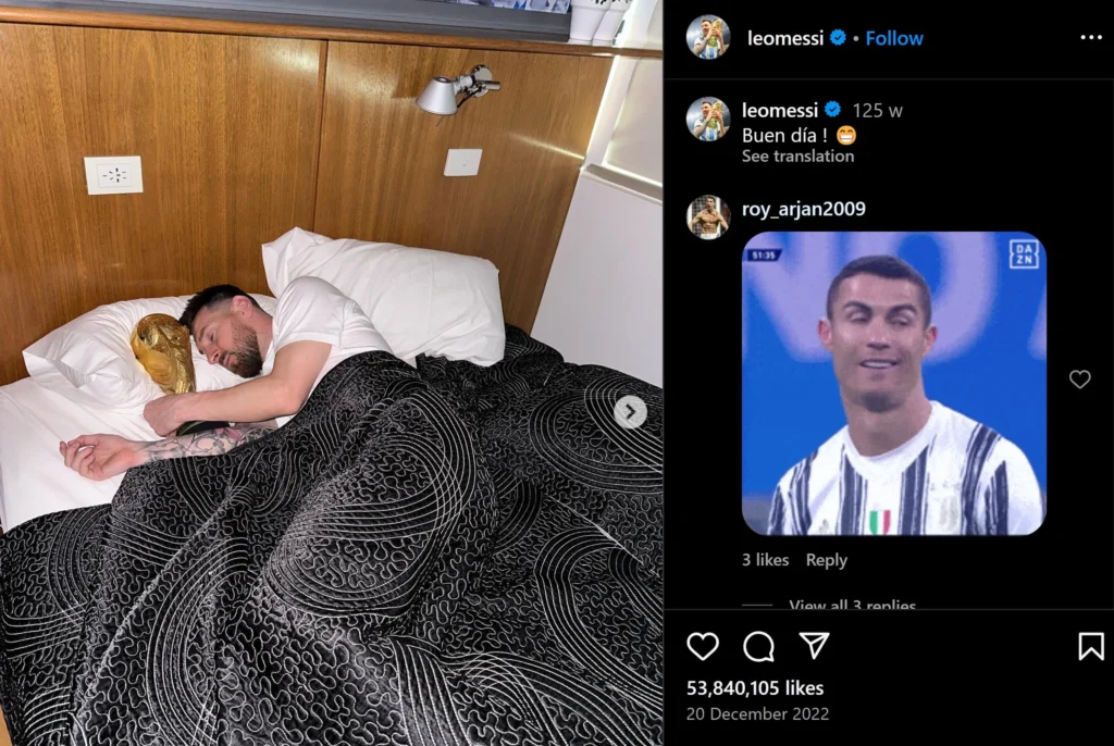 Messi in bed with the fifa world